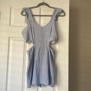 Blue and white striped romper!